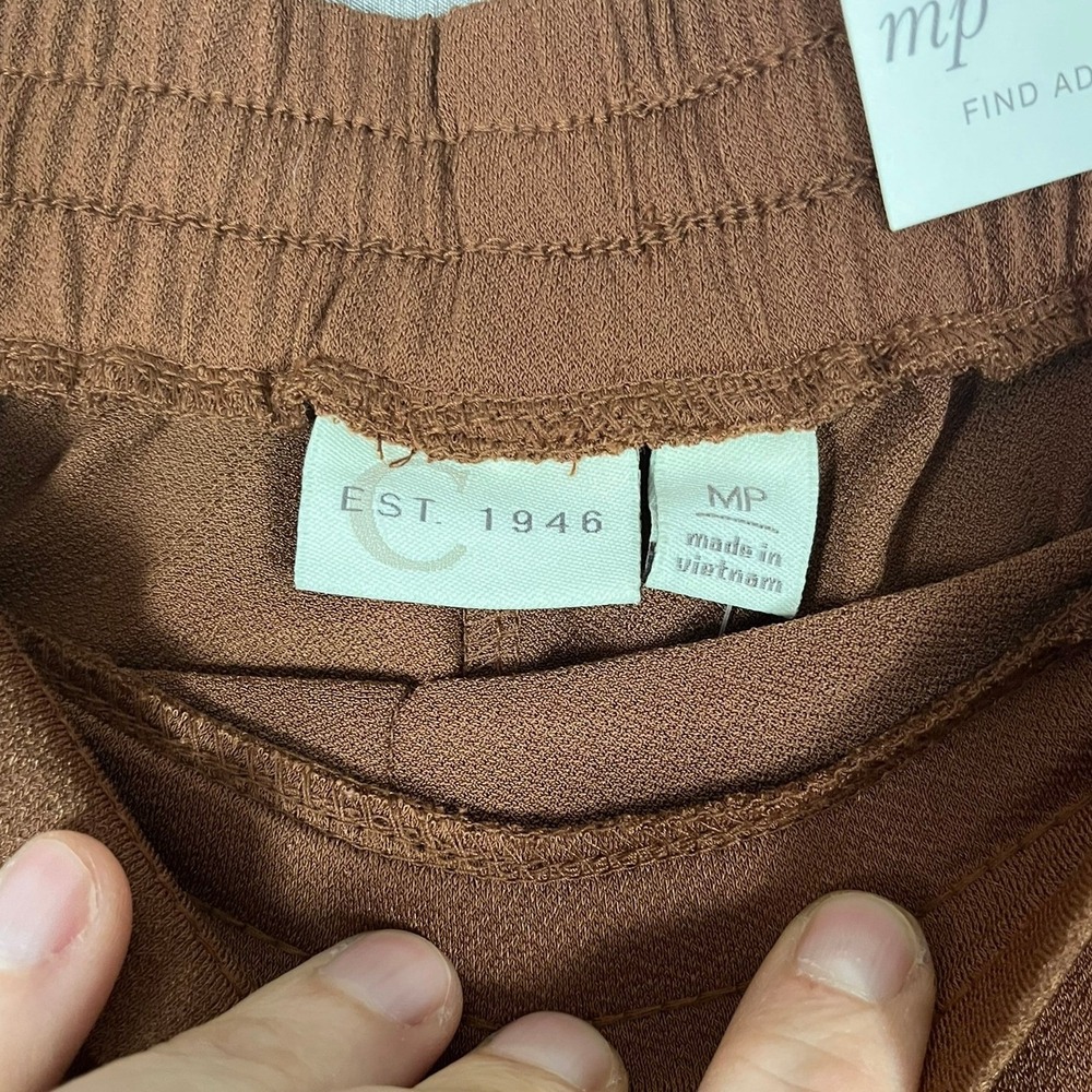 C. Est. 1946 Pants Womens MP Brown Wide Leg Elastic Drawstring NEW - Picture 2 of 10